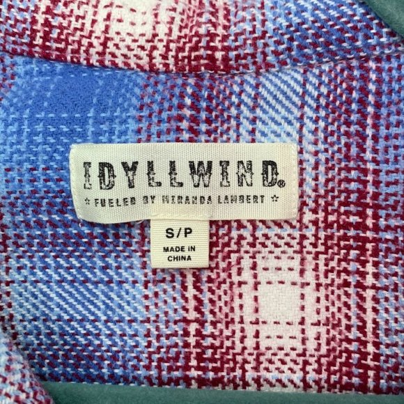Idyllwind Red Plaid Flannel Button down Shirt, Size S - Picture 2 of 5